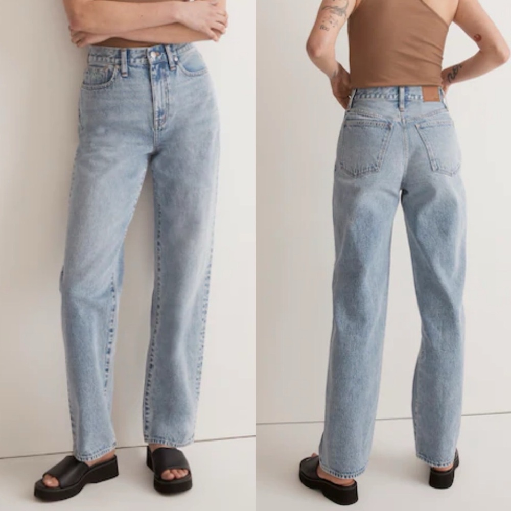 Madewell Petite‎ Baggy Straight Jeans in Olvera Wash